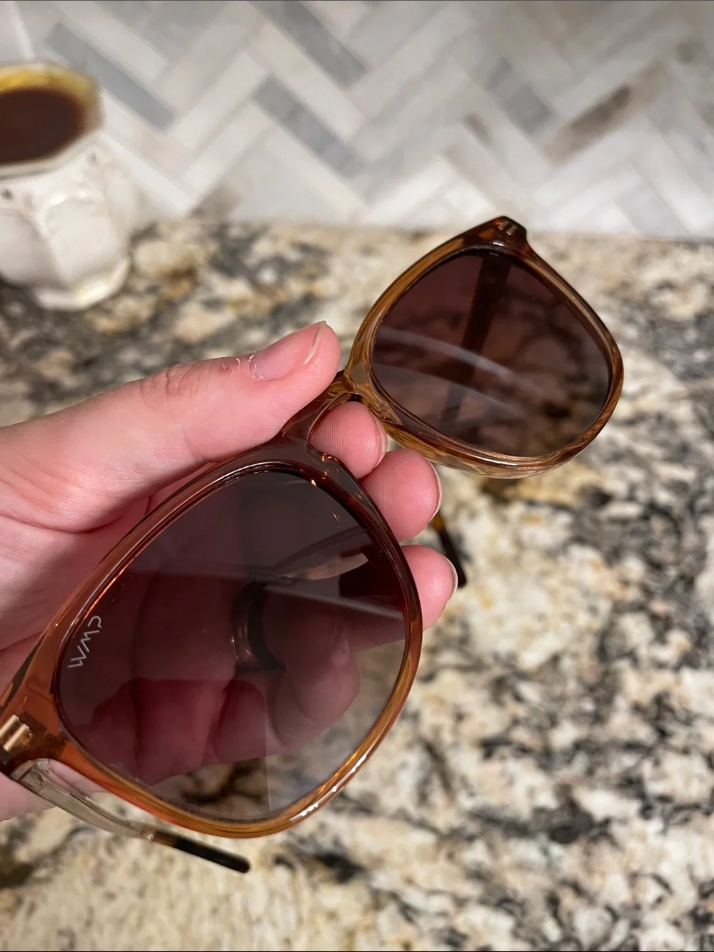 WMP Nick Brown Transparent Sunglasses - Classic Home Accents Accessory